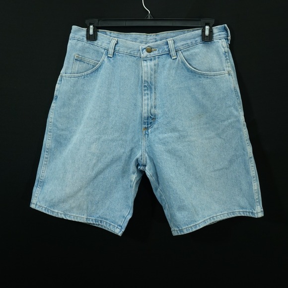 VTG Wrangler Men's 36 Denim Shorts Light Wash 606W1SM Relaxed Fit Cotton Jean - Picture 1 of 8